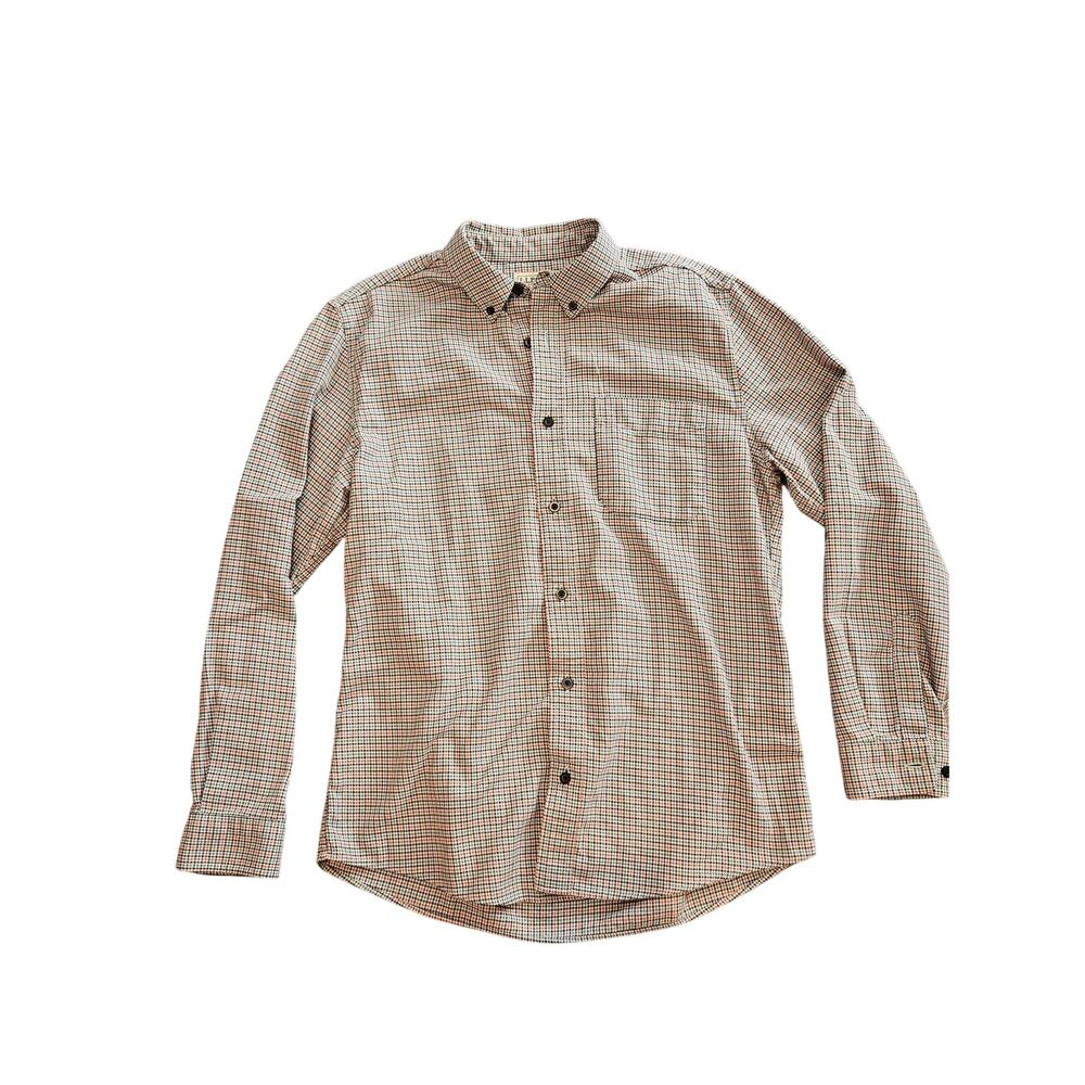 L.l.bean mens lightweight flannel slightly fitted medium brown gorpcore vtg